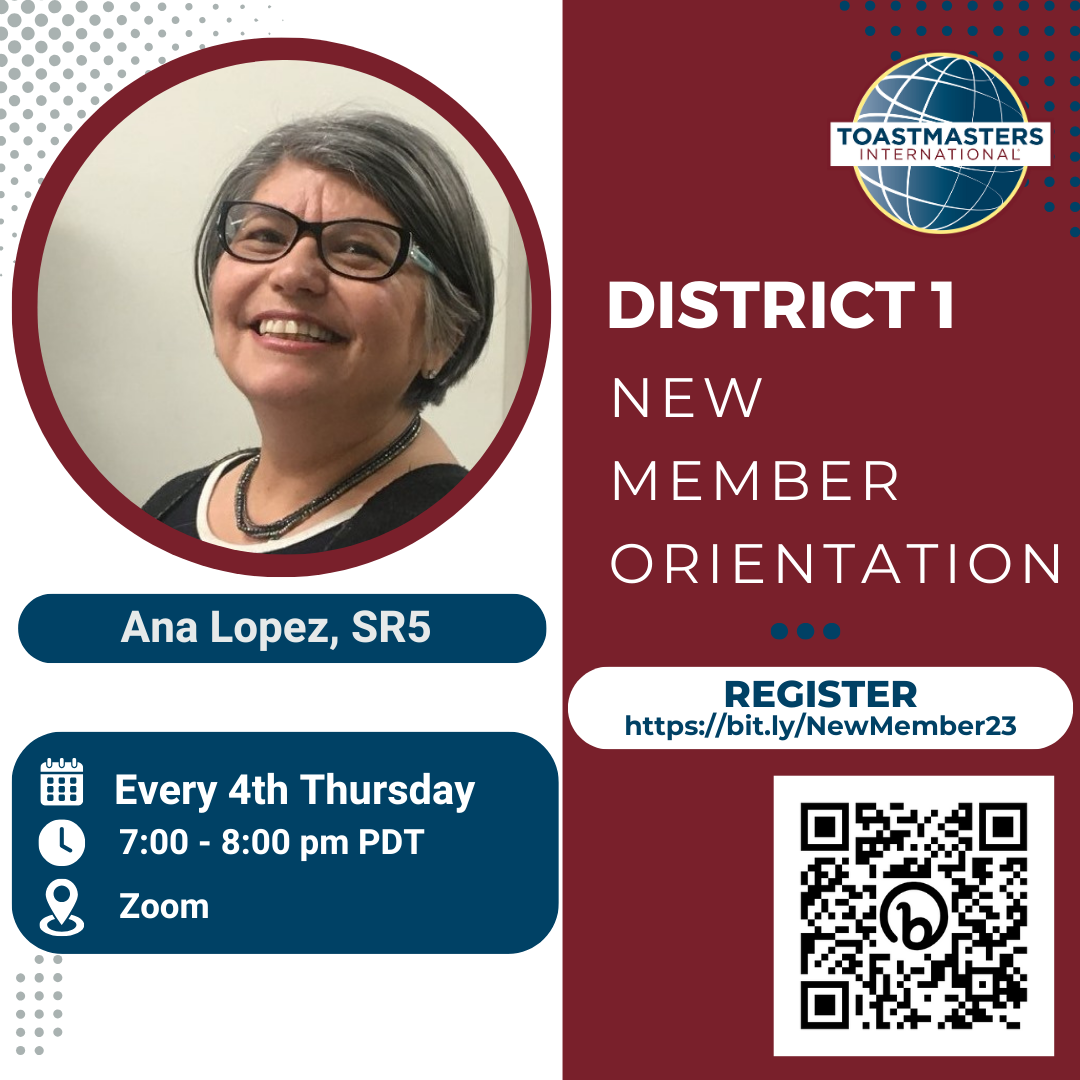 One Stop Toastmasters, 7 - 8 PM PDT - District 7 Toastmasters